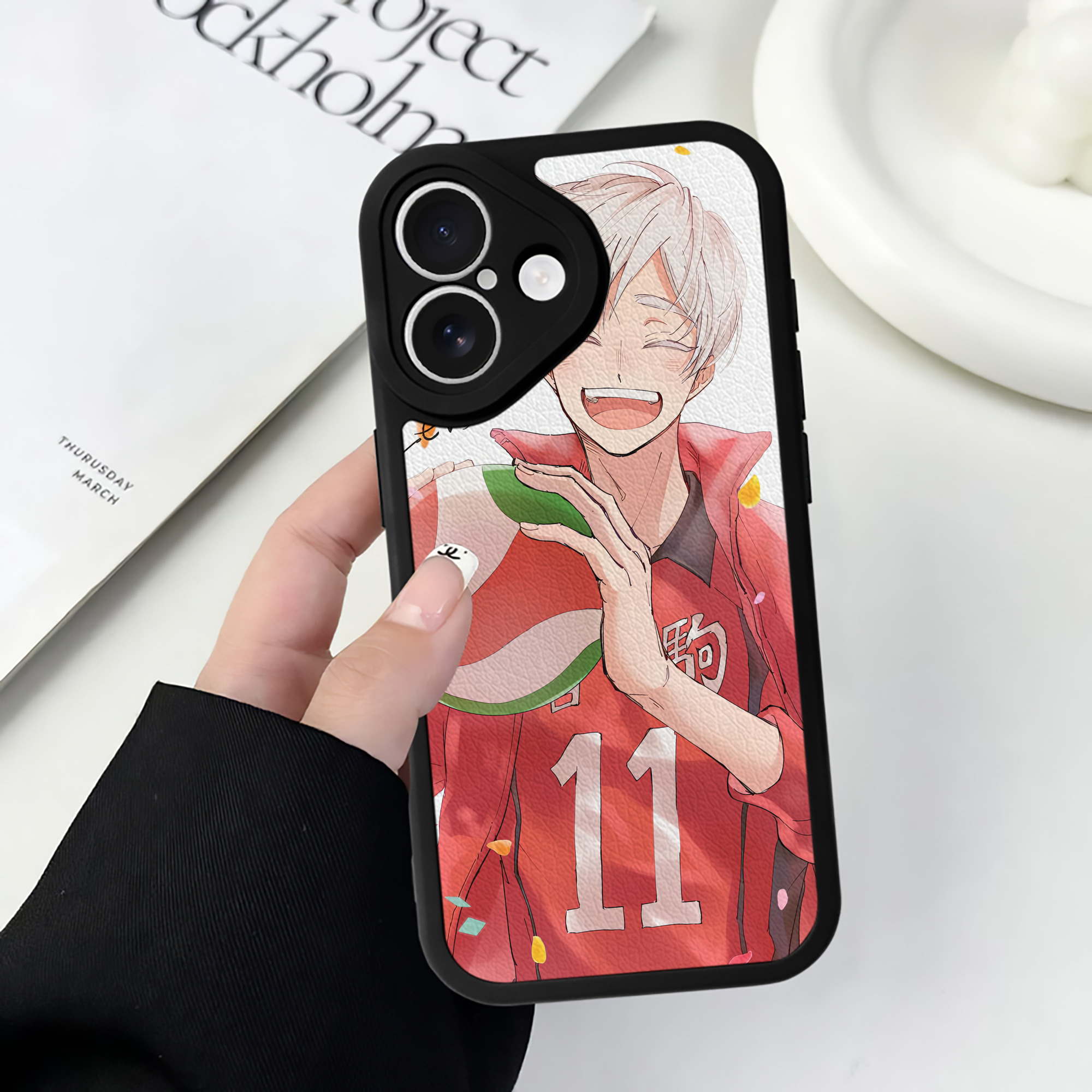 （画像用） ハイキュー!! Haikyu!! 【iPhone 16シリーズ対応】シリコンスマホケース（レザー調） 材質：シリコン